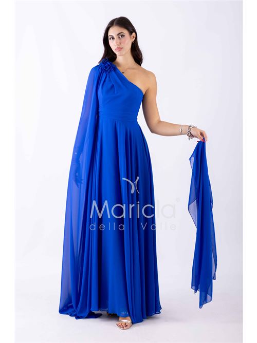 abito lungo fiore chiffon MARICLA ELEGANCE | FI7401ROYAL